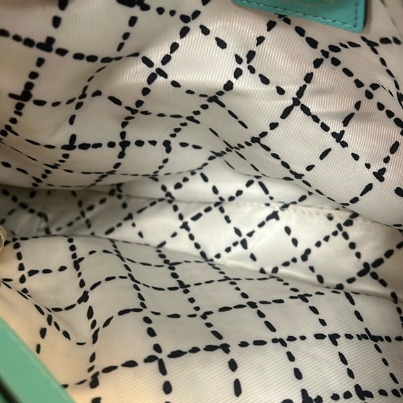 Kate Spade Aqua blue leather bag crossbody strap purse gold hardware - Picture 12 of 14